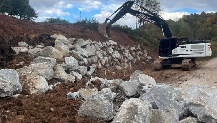 Kaynaşlı Dipsizgöl’de Heyelana Müdahale Sürüyor