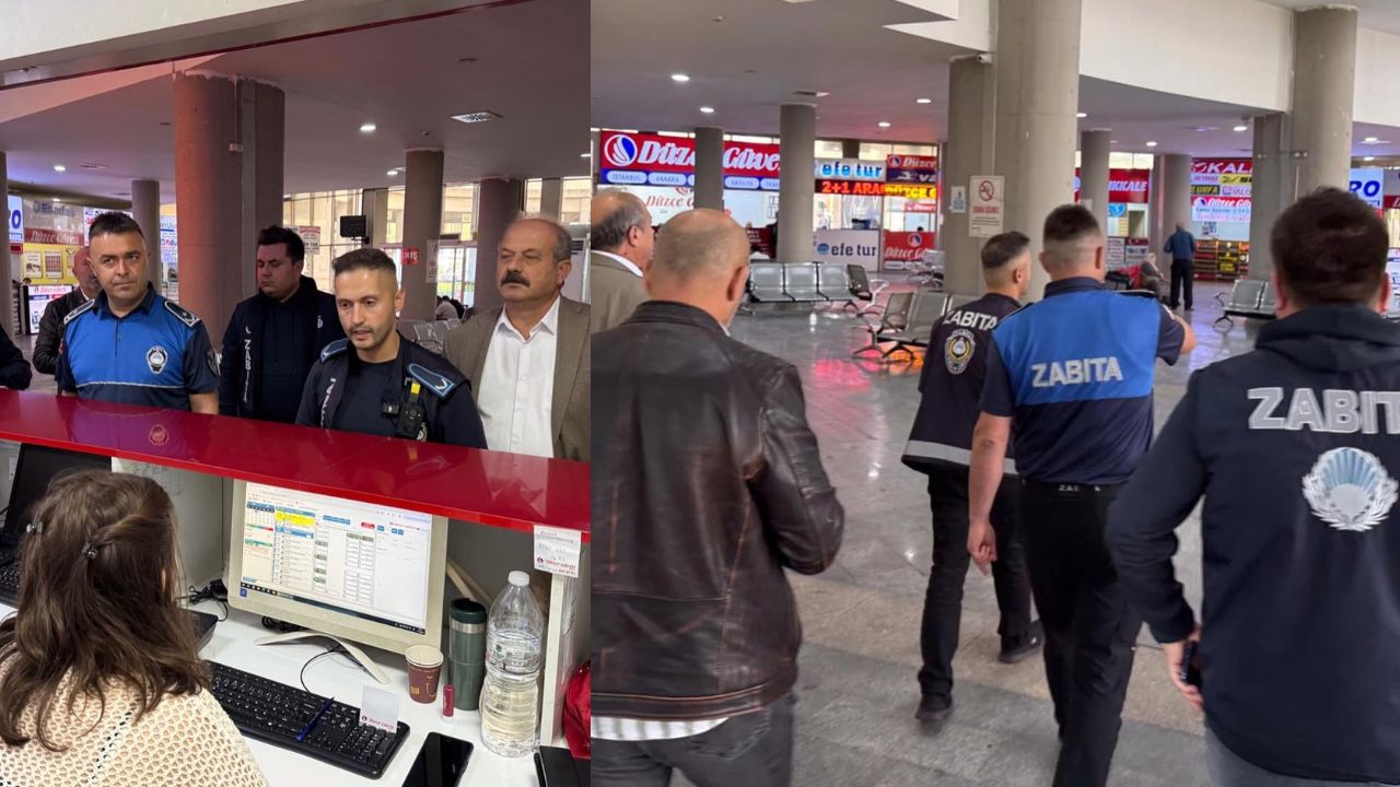 Zabıta Ekiplerinden Terminalde Sıkı Denetim