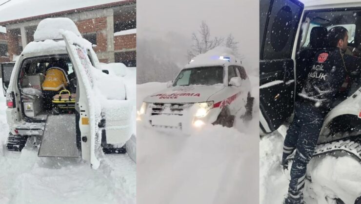Yoğun Kar ve Fırtınaya Rağmen 112 Ekipleri Hastaya Ulaştı