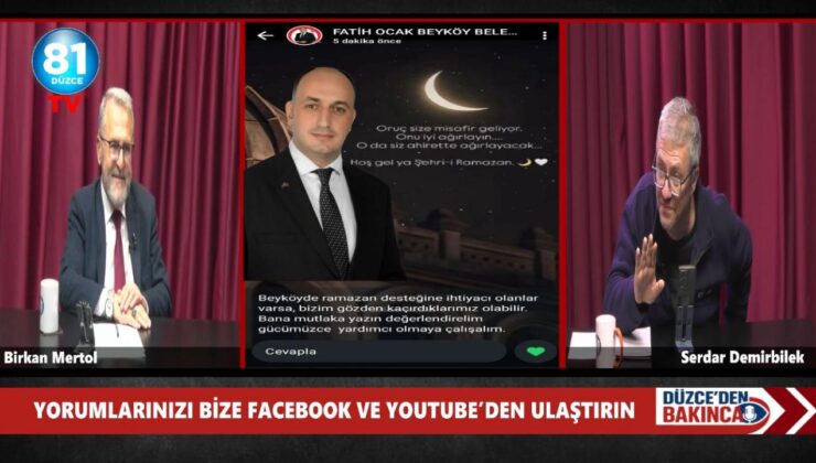Serdar Demirbilek “Düzce’den Bakınca” Programında Duyurdu: Beyköy’de İhtiyaç Sahiplerine Açık Çağrı